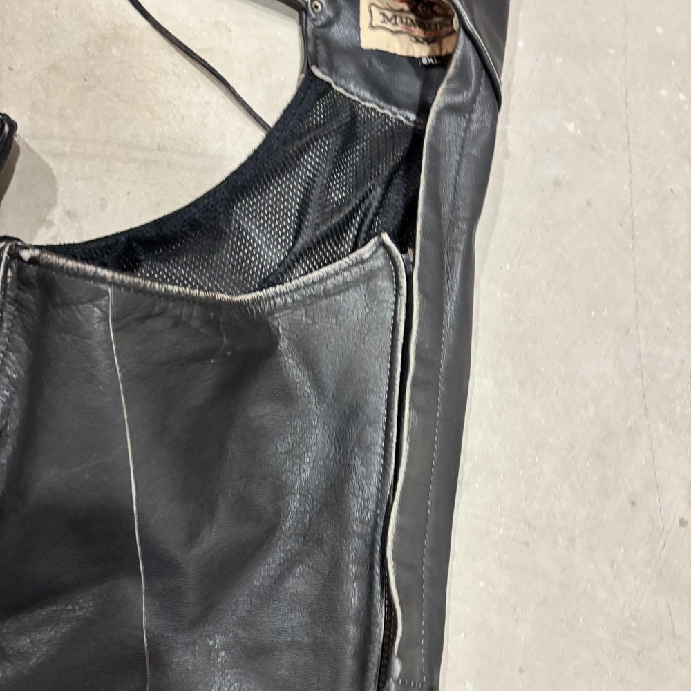 Milwaukee Motorcycle Clothing Co Pants Mens 2XL Black Leather Chaps Biker - Picture 4 of 5